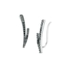 Thumbnail Image 0 of 0.085 CT. T.W. Black Diamond Split Curve Crawler Earrings in 10K White Gold