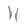 Thumbnail Image 1 of 0.085 CT. T.W. Black Diamond Split Curve Crawler Earrings in 10K White Gold