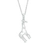 Diamond Accent Giraffe Pendant in Sterling Silver