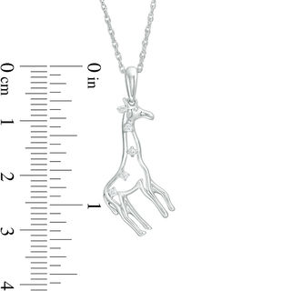 Diamond Accent Giraffe Pendant in Sterling Silver
