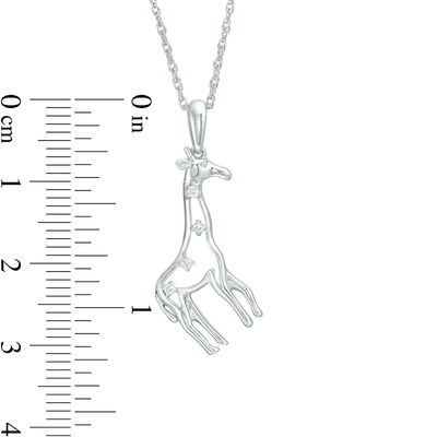 Diamond Accent Giraffe Pendant in Sterling Silver