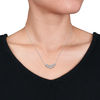 Thumbnail Image 1 of 0.15 CT. T.W. Diamond Curve Necklace in Sterling Silver - 17"