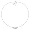Thumbnail Image 3 of 0.15 CT. T.W. Diamond Curve Necklace in Sterling Silver - 17"
