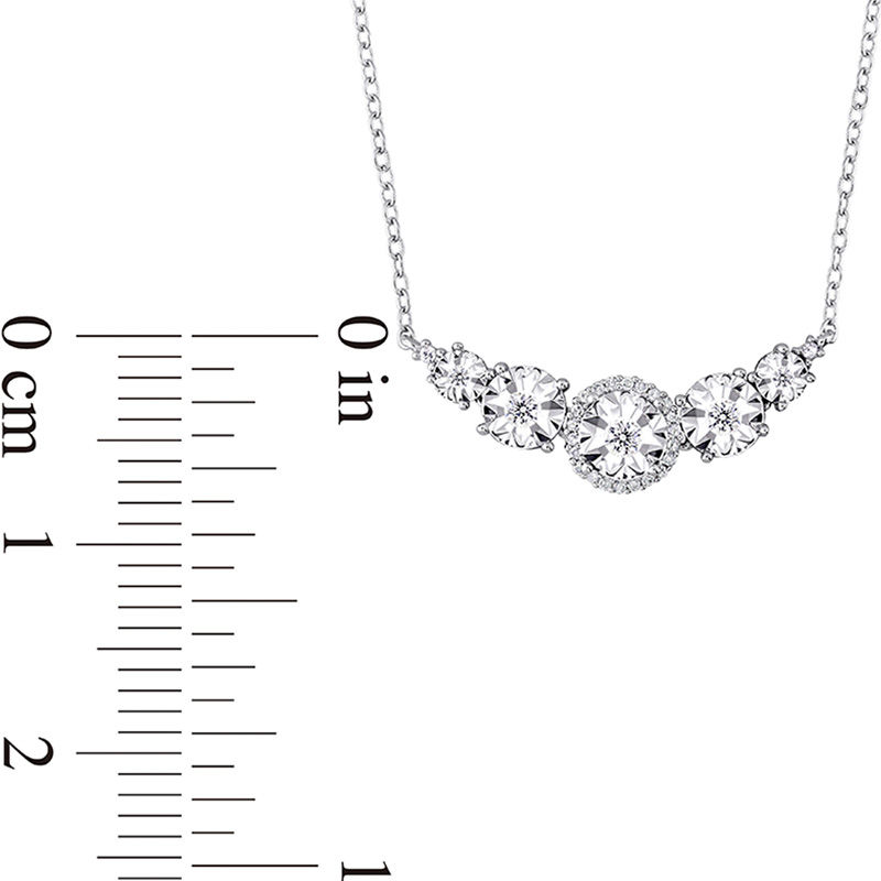 0.15 CT. T.W. Diamond Curve Necklace in Sterling Silver - 17"