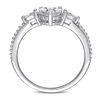 Thumbnail Image 4 of 0.14 CT. T.W. Diamond Heart-Shaped Promise Ring in Sterling Silver