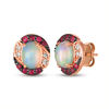 Thumbnail Image 0 of Le Vian® Neopolitan Opal™, Passion Ruby™ and 0.07 CT. T.W. Crème Brûlée Diamonds™ Stud Earrings in 14K Strawberry Gold™