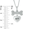 Thumbnail Image 3 of 0.10 CT. T.W. Diamond Dog Bone and "BFF" Heart Pendant in Sterling Silver