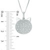 Thumbnail Image 3 of 0.10 CT. T.W. Diamond Cat Face Pendant in Sterling Silver