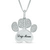 Thumbnail Image 0 of 0.10 CT. T.W. Diamond Paw Print and "Dog Mom" Pendant in Sterling Silver