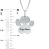 0.10 CT. T.W. Diamond Paw Print and "Dog Mom" Pendant in Sterling Silver