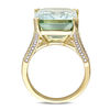 Thumbnail Image 4 of Emerald-Cut Green Quartz and 0.44 CT. T.W. Diamond Split Shank Ring in 14K Gold