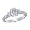 Thumbnail Image 1 of 1.10 CT. T.W. Oval Diamond Three Stone Engagement Ring in 14K White Gold