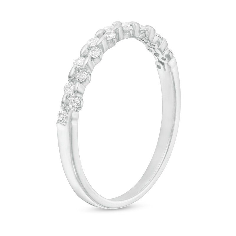 Main Image 3 of 0.25 CT. T.W. Diamond Double Row Band in 10K White Gold