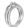Thumbnail Image 2 of 0.24 CT. T.W. Princess-Cut Diamond Split Shank Bridal Set in Sterling Silver