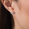 Thumbnail Image 2 of Diamond Accent and Beaded Butterfly Stud Earrings in Sterling Silver