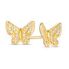 0.09 CT. T.W. Diamond Butterfly Stud Earrings in 10K Gold