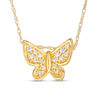 Thumbnail Image 1 of 0.09 CT. T.W. Diamond Butterfly Pendant in 10K Gold