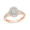 Thumbnail Image 0 of 0.07 CT. T.W. Composite Diamond Oval Frame Ring in 10K Rose Gold