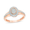 Thumbnail Image 1 of 0.07 CT. T.W. Composite Diamond Oval Frame Ring in 10K Rose Gold