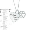 Thumbnail Image 2 of 0.10 CT. T.W. Diamond Paw Print Outline and "You had me at woof" Heart Charm Pendant in Sterling Silver