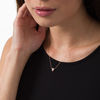 Thumbnail Image 2 of 0.10 CT. T.W. Enhanced Black and White Diamond Triangle Necklace in 10K Rose Gold - 17"