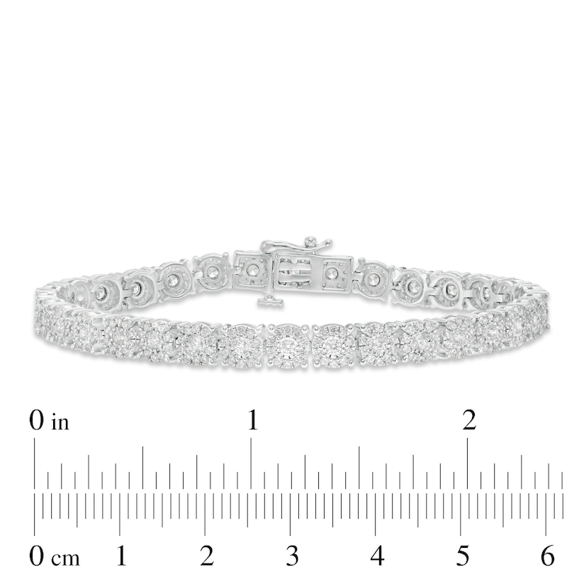 Main Image 4 of 3.00 CT. T.W. Diamond Tennis Bracelet in 10K White Gold
