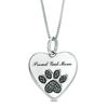 Thumbnail Image 0 of 0.09 CT. T.W. Black Diamond Paw Print and "Proud Cat Mom" Heart Pendant in Sterling Silver