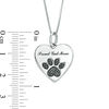 Thumbnail Image 2 of 0.09 CT. T.W. Black Diamond Paw Print and "Proud Cat Mom" Heart Pendant in Sterling Silver