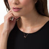 Thumbnail Image 1 of 0.10 CT. T.W. Enhanced Black and White Diamond Sideways Kite-Shaped Arrow Necklace in 10K Rose Gold - 17"