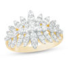 Thumbnail Image 1 of 0.95 CT. T.W. Diamond Fan Ring in 10K Gold