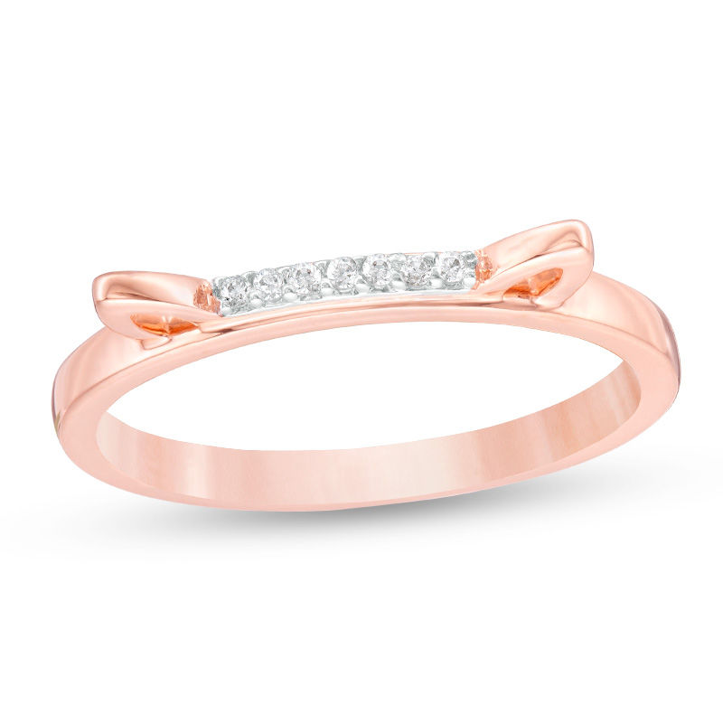 Main Image 1 of Diamond Accent Cat Ears Ring in 10K Rose Gold