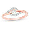 Thumbnail Image 0 of 0.115 CT. T.W. Diamond Bypass Ring in 10K Rose Gold