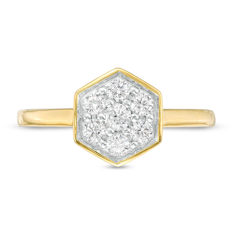 0.37 CT. T.W. Composite Diamond Hexagonal Frame Ring in 10K Gold