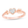 Thumbnail Image 0 of 0.04 CT. T.W. Composite Diamond Heart and Arrow Ring in 10K Rose Gold