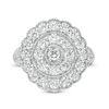 Thumbnail Image 3 of 1.95 CT. T.W. Diamond Double Frame Scallop Vintage-Style Ring in 10K White Gold