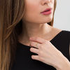 Thumbnail Image 2 of 0.065 CT. T.W. Diamond Heart Crown Ring in Sterling and 10K Gold