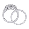 Thumbnail Image 4 of 0.23 CT. T.W. Composite Diamond Vintage-Style Mandala Bridal Set in Sterling Silver