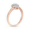 Thumbnail Image 2 of 0.18 CT. T.W. Pear-Shaped Composite Diamond Frame Ring in 10K Rose Gold