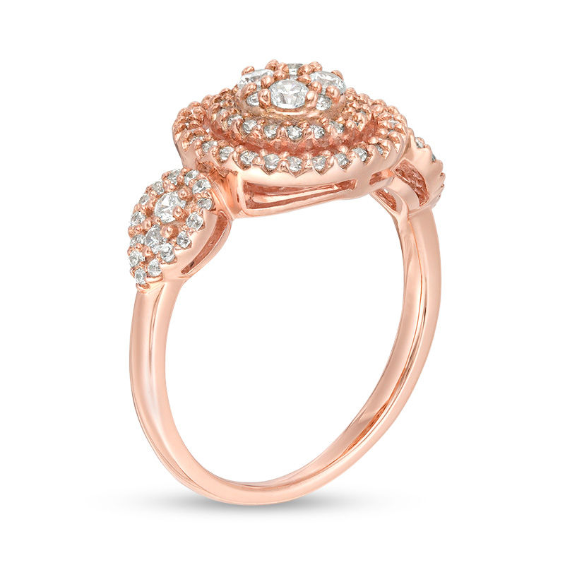 0.58 CT. T.W. Composite Diamond Double Frame Ring in 10K Rose Gold