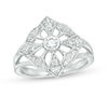 Thumbnail Image 0 of 0.45 CT. T.W. Diamond Art Deco Flower Ring in 10K White Gold