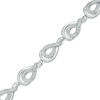 Thumbnail Image 1 of 0.10 CT. T.W. Diamond Teardrop Bracelet in Sterling Silver