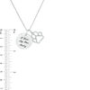 0.10 CT. T.W. Diamond "I LOVE MY FUR BABY" and Paw Print Charm Pendant in Sterling Silver