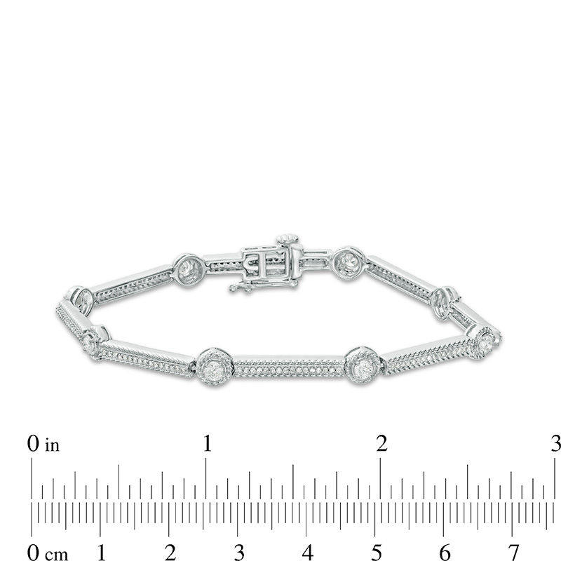 0.95 CT. T.W. Certified Canadian Diamond Station Bracelet in 14K White Gold (I/I2)