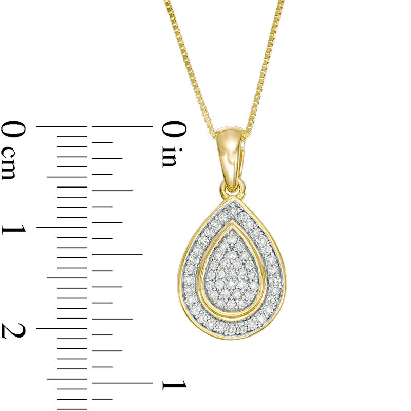 Main Image 3 of 0.24 CT. T.W. Composite Diamond Teardrop Pendant in 10K Gold