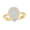 0.24 CT. T.W. Composite Diamond Pear-Shaped Frame Ring in 10K Gold