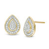 Thumbnail Image 1 of 0.26 CT. T.W. Composite Diamond Teardrop Frame Stud Earrings in 10K Gold
