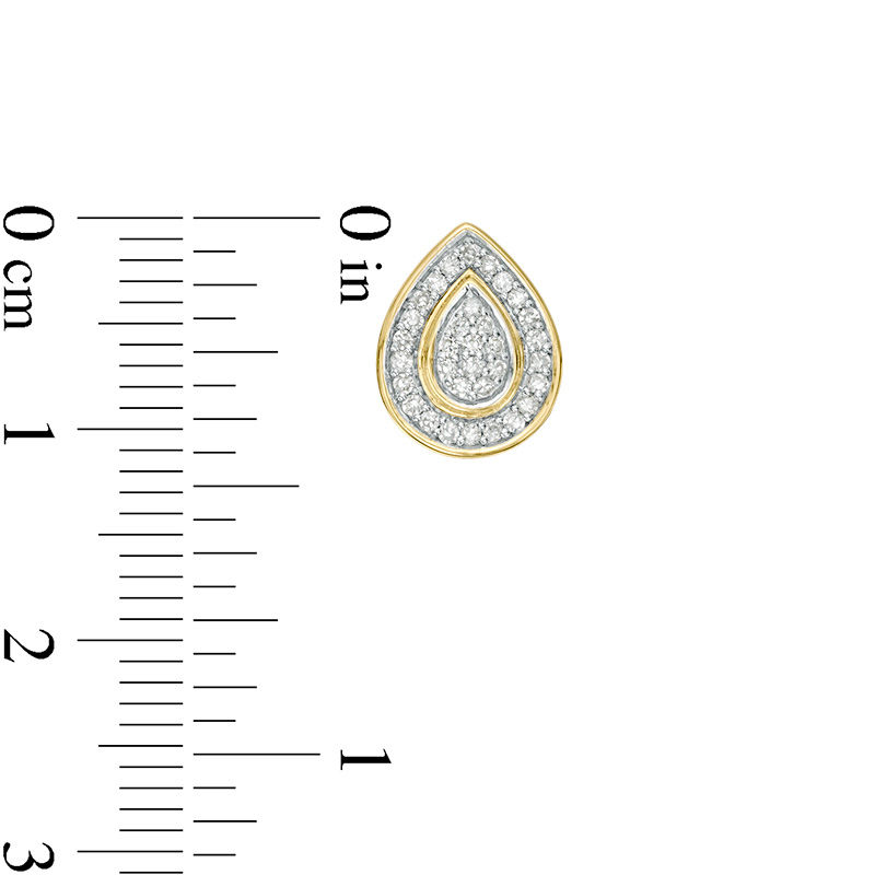 Main Image 3 of 0.26 CT. T.W. Composite Diamond Teardrop Frame Stud Earrings in 10K Gold