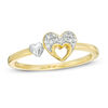 0.04 CT. T.W. Diamond Triple Heart Ring in Sterling Silver with 10K Gold Plate