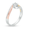 Thumbnail Image 2 of 0.23 CT. T.W. Diamond Bypass Ring in 10K Tri-Tone Gold