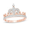 Thumbnail Image 0 of 0.18 CT. T.W. Diamond Fleur-de-Lis Crown Ring in 10K Rose Gold
